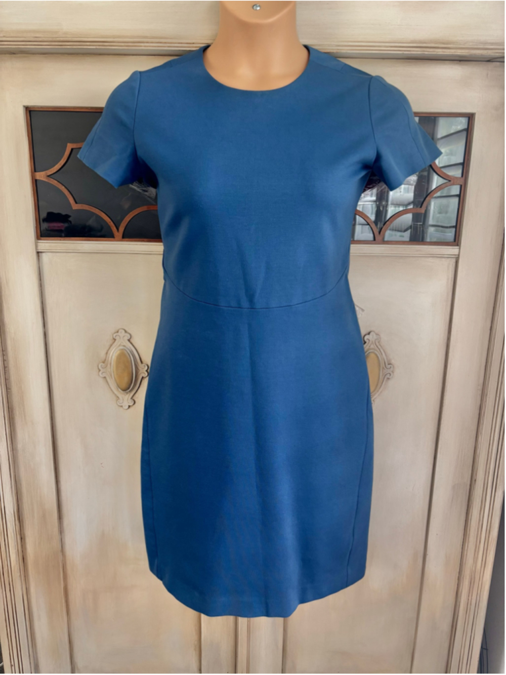 NWOT Jil Sander Blue Cap Sleeve Sheath Dress | Sz EU 34
